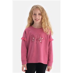 Dagi Fuşya Bisiklet Yaka Çocuk Sweatshırt 22WG11136BD_FUS