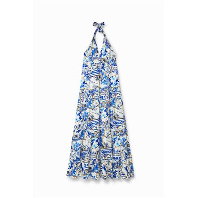 Vestido largo halter Stella Jean