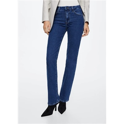 Jeans rectos tiro medio -  Mujer | MANGO OUTLET España