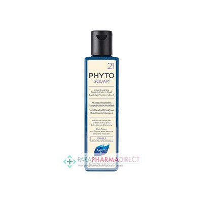Phyto Squam Shampooing Relais Antipelliculaire Purifiant Pellicules & Cuir Chevelu Gras 250ml