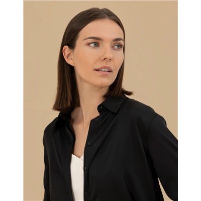 Siyah Comfort Fit Uzun Kollu Gömlek