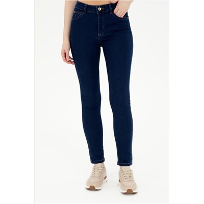 Kadın Koyu Mavi Toothpick Fit Jean Pantolon