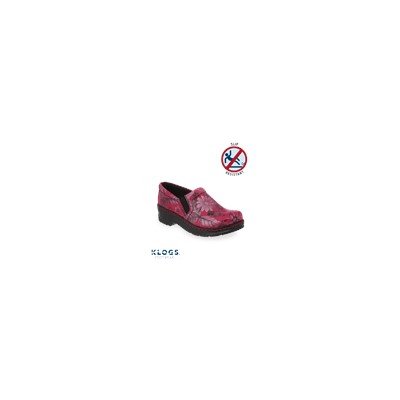 Klogs Naples Closed Back Leather Clog "Pink/Grey Flower"