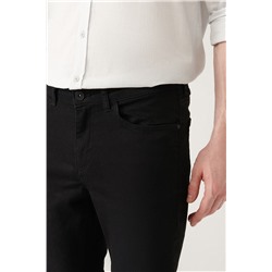 Siyah Eskitme Yıkamalı Esnek Ekstra Slim Fit Dar Kesim Jean Pantolon