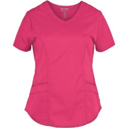 White Cross Scrubs Allure STRETCH Curved V-Neck Top
