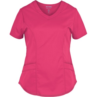 White Cross Scrubs Allure STRETCH Curved V-Neck Top