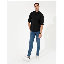 Siyah Slim Fit Oxford Gömlek