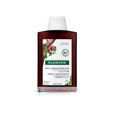 Klorane Quinine & Edelweiss BIO Shampoing Force - Cheveux Fatigués Chute 200ml