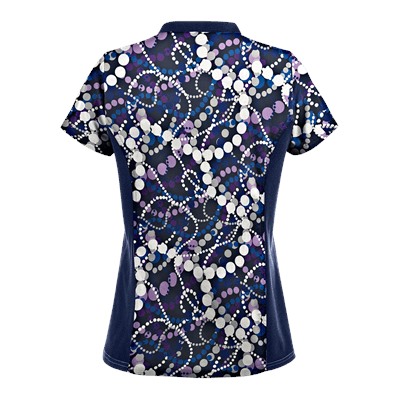 UA Mardi Gras Navy Print Scrub Top