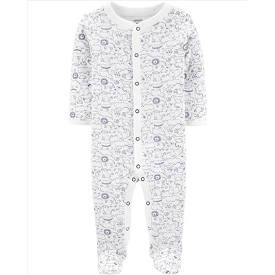 Monster Snap-Up Cotton Sleep & Play