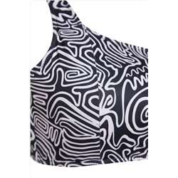 Çok Renkli Animal Desenli Sırt Detaylı Bralette Büyük Beden Bikini Üstü TBBSS23CT00000