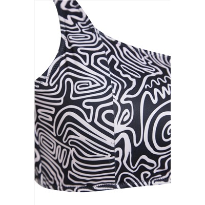 Çok Renkli Animal Desenli Sırt Detaylı Bralette Büyük Beden Bikini Üstü TBBSS23CT00000