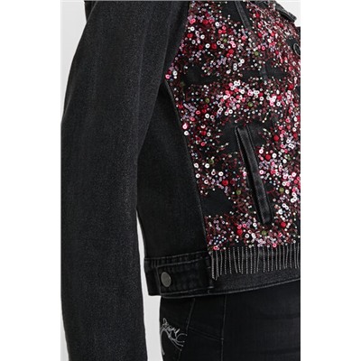 Chaqueta vaquera slim lentejuelas