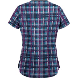 UA Plaid Deep Ocean Scrub Top