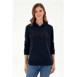 Kadın Lacivert Basic Kapüşonlu Sweatshirt