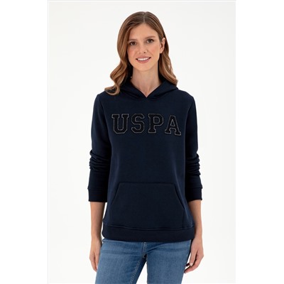 Kadın Lacivert Basic Kapüşonlu Sweatshirt