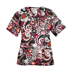 UA Pucci Power Pewter Print Scrub Top
