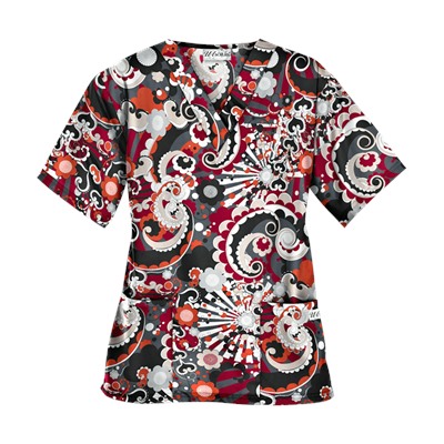 UA Pucci Power Pewter Print Scrub Top