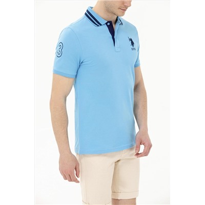Erkek Turkuaz Basic Polo Yaka Tişört