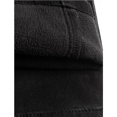 Джинсы mom-fit из эластичного денима на флисе