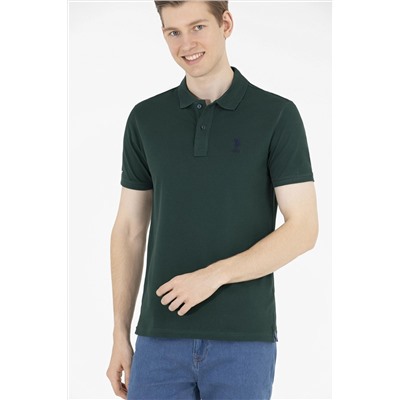 Erkek Koyu Yeşil Basic Polo Yaka Tişört