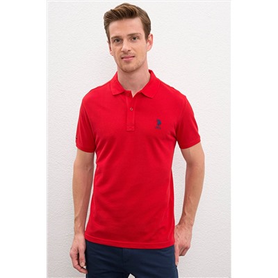 Erkek Kırmızı Basic Polo Yaka Tişört