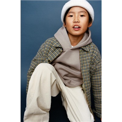 CHECK OVERSHIRT WITH FAUX SHEARLING