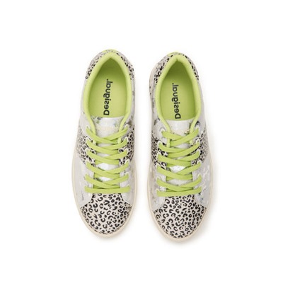 Zapatillas leopardo cordones flúor