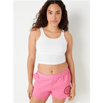 PINK RIB CROP TANK TOP