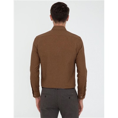 Taba Slim Fit Uzun Kollu Gömlek