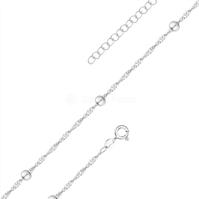 Цепь из серебра родированная - 45 см 925 пробы 161163R020L45