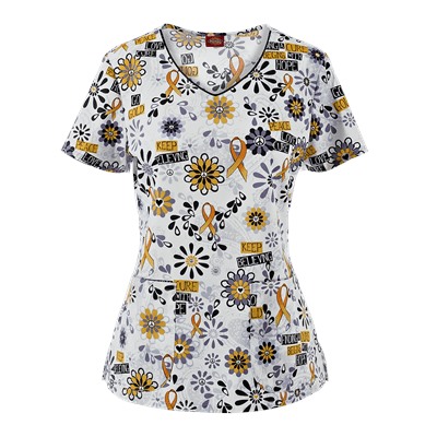 Dickies EDS Scrubs Peace Love Cure Print Top