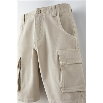 TWILL CARGO BERMUDA SHORTS