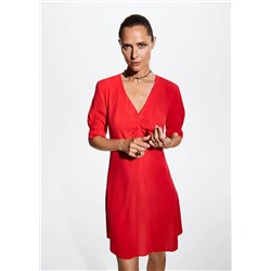 Vestido detalle fruncido -  Mujer | MANGO OUTLET España