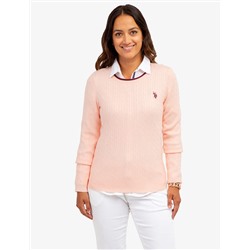 TIPPED SOFT CABLE CREW NECK SWEATER