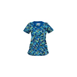 UA Bohemian Heart Navy Print Scrub Top
