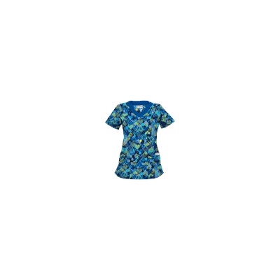 UA Bohemian Heart Navy Print Scrub Top