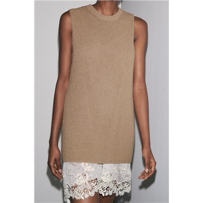 CONTRAST KNIT DRESS