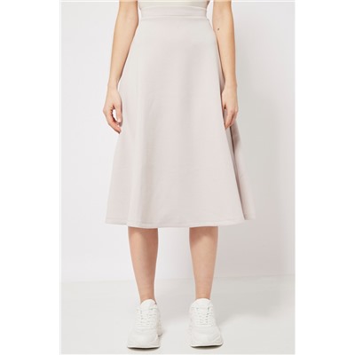 Falda midi cintura alta Beige