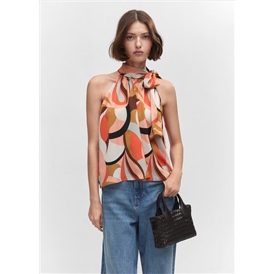 Blusa lazo cuello halter