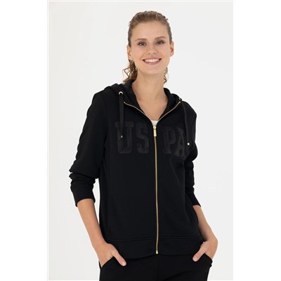 Kadın Siyah Kapüşonlu Basic Sweatshirt