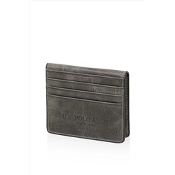 U.S. Polo Assn. US Polo Assn 23826 Unisex Hakiki Deri kartlık/cüzdan GRİ 23uu.s0027