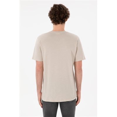 Erkek Regular Fit Bisiklet Yaka Taş Basic Tişört