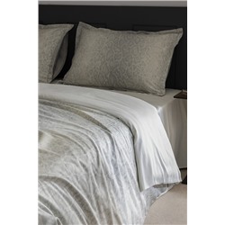 Elaine King Size %100 Pamuk Baskılı Saten Nevresim Takımı - Taş