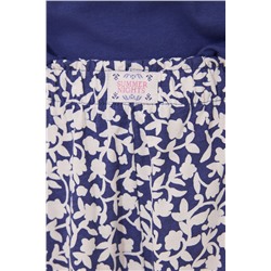 Pijama Capri 100% algodón print azul flores