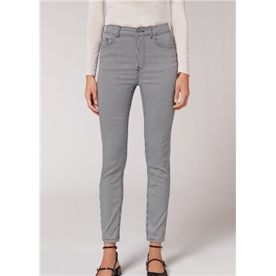 Skinny Push-up-Jeans mit hohem Bund
