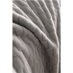 Ludos Tek Kişilik Wellsoft Polar Baskılı Emboss Battaniye - Gri