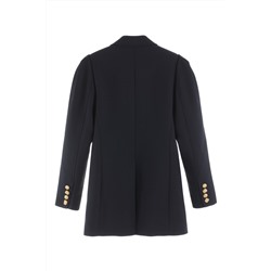 Chaqueta larga de lana Negro