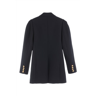 Chaqueta larga de lana Negro