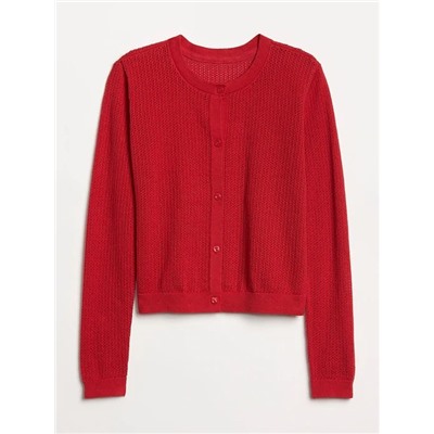 Kids Pointelle Cardigan Sweater